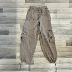 Rachel Paige Women's khaki cargo joggers 100% cotton